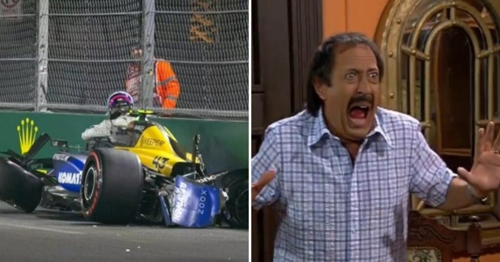 Franco Colapinto volvió a chocar y estallaron los memes tras el accidente en el GP de Las Vegas