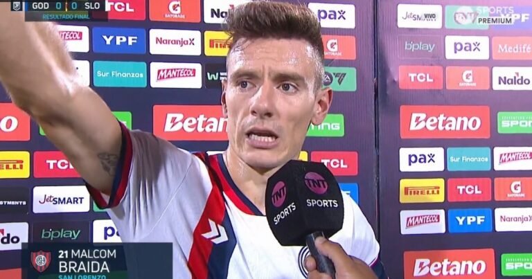 Enojo en San Lorenzo tras el empate en Mendoza: Malcom Braida explotó contra el árbitro por la jugada del final