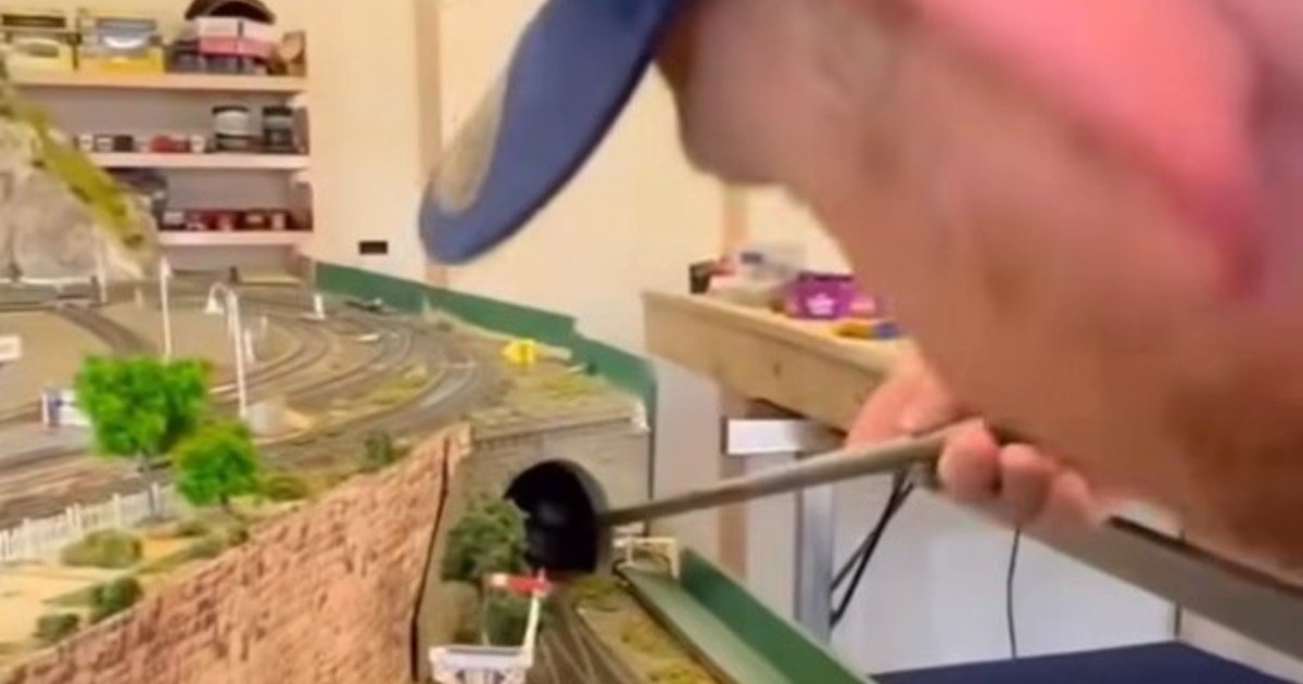 Jugaba con su tren a escala y encontró una serpiente venenosa escondida en la maqueta: "Pensé que era de goma"
