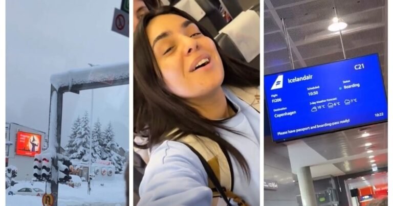 Ángela Leiva quedó varada en Islandia por una fuerte tormenta de nieve: “Cinco horas arriba del avión”