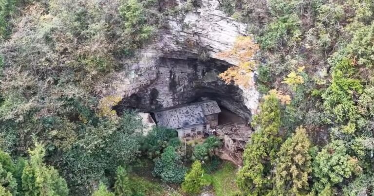 El hombre que vive solo en la entrada de la cueva de una montaña: "Este entorno es agradable"