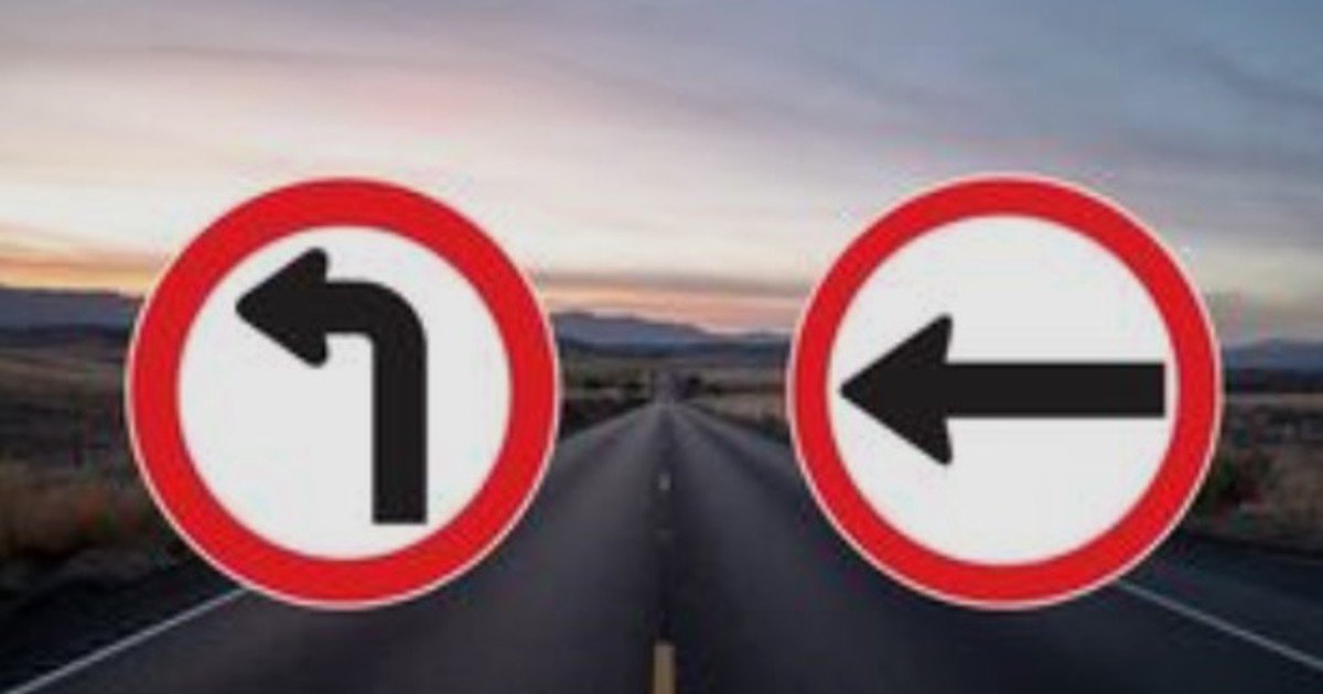 Qué significan estas dos señales de tránsito con una flecha que apunta hacia la izquierda