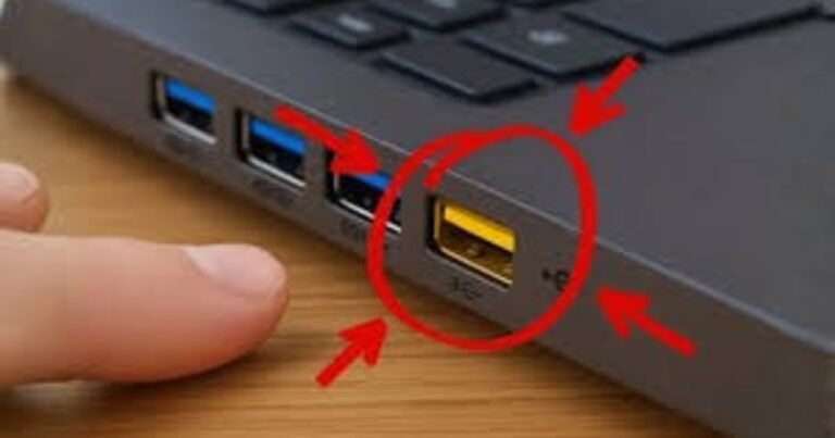 Qué significa la entrada USB de color amarillo y por qué no es buena opción