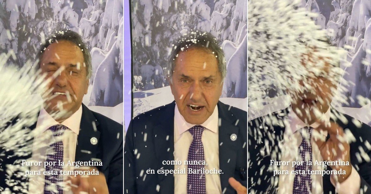 La luvia de telgopor  sobre  Scioli y la carne de burro