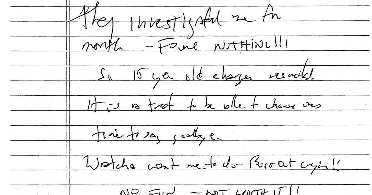 Se publica una posible nota de suicidio de Epstein