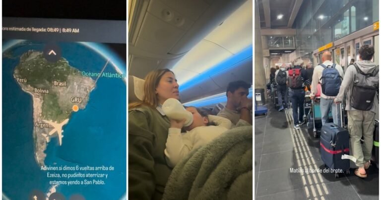 El vuelo de Jimena Barón no pudo aterrizar en Ezeiza y terminó en Brasil: los motivos