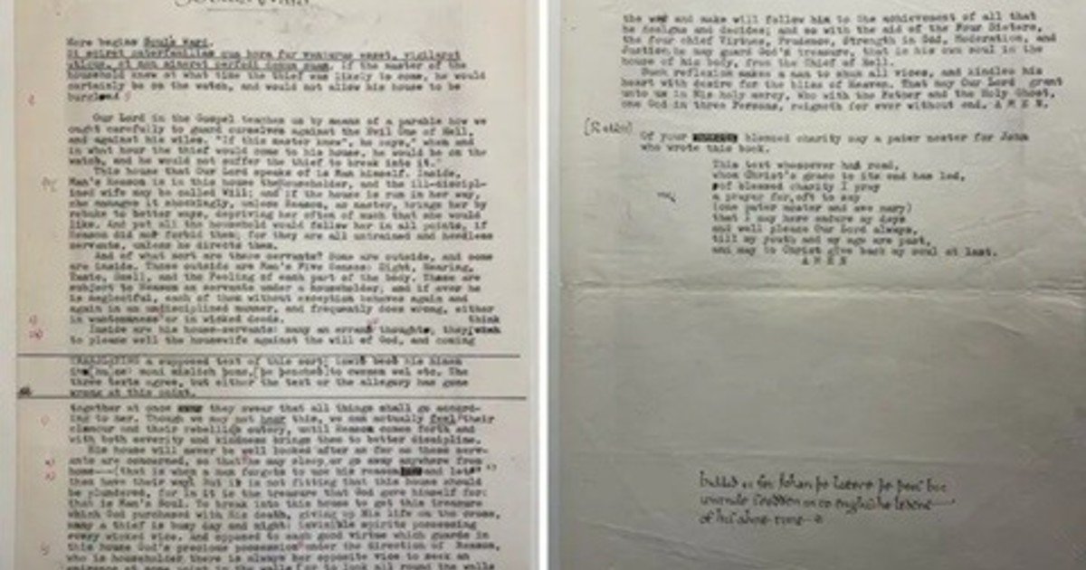 Encuentran en Oxford una traducción desconocida de Tolkien sobre un manuscrito medieval