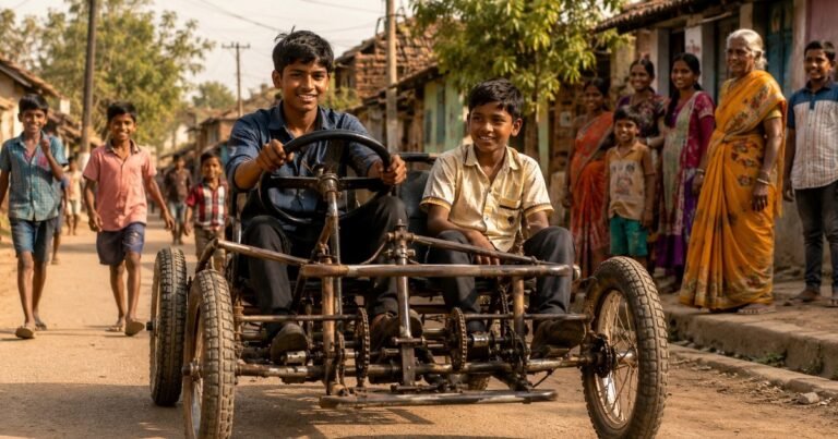 A los 14 años, un joven recogió sillas rotas, neumáticos viejos y cámaras de aire descartadas, pasó un mes transformando chatarra en una bicicleta de cuatro ruedas: el ingenio de un adolescente que decidió comprender, en la práctica, cómo se pueden crear vehículos fuera de un taller