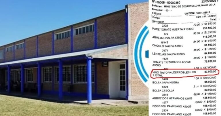 Polémica en Entre Ríos: detectaron una botella de vino de 57 mil pesos en la rendición de compras de un comedor escolar