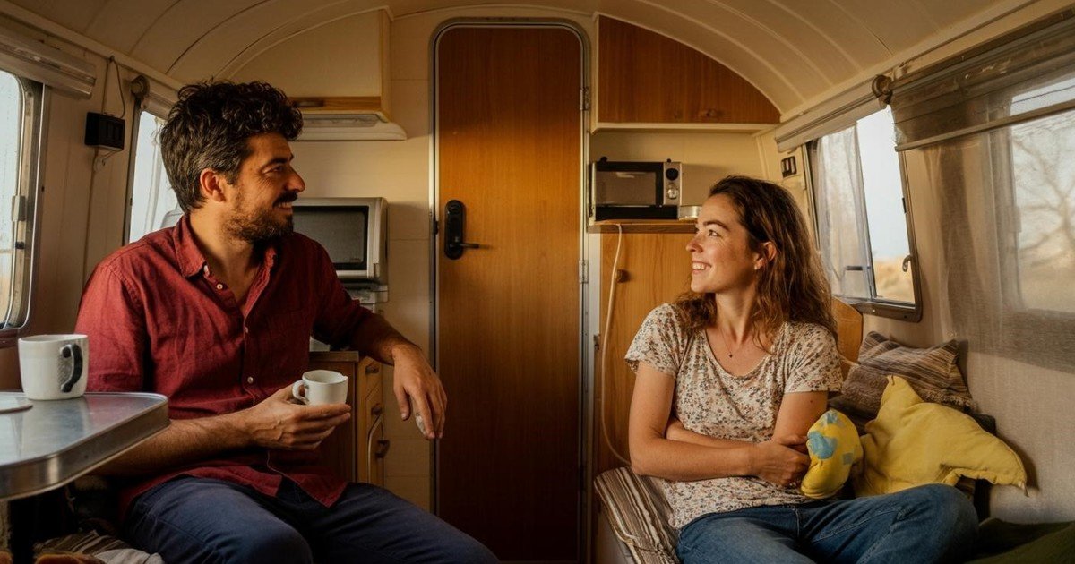 Irene y Carlos viven en una camper: "Hace tres años que vivimos en 10 metros cuadrados y, aunque no hay mucho sitio, cada uno tiene su rincón"