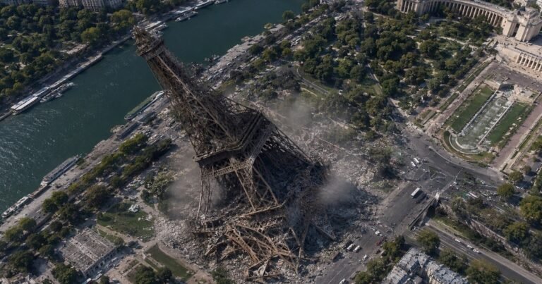 Una Torre Eiffel derrumbada, guerras y desastres: la función de Google Earth que duró menos de 24 horas