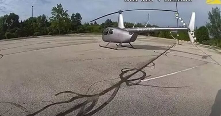 Un jubilado fue a hacer las compras en helicóptero para evitar el tráfico