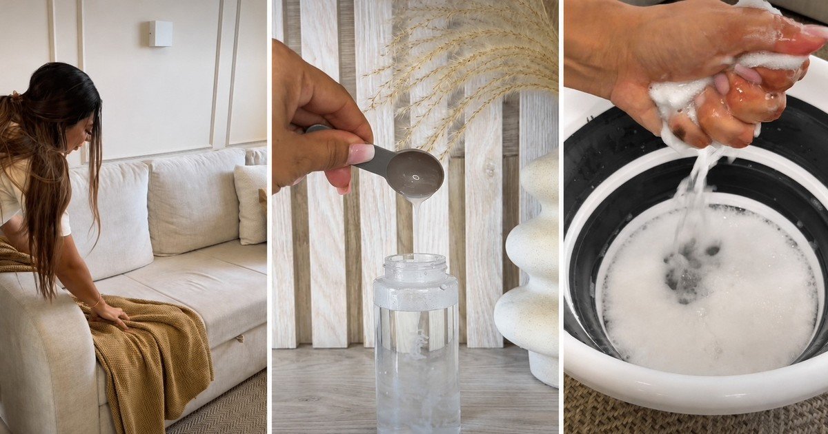 Angieli, experta en limpieza: "En un recipiente con spray, agrega una taza de agua tibia, media de agua oxigenada y una cucharadita de jabón líquido neutro. Queda como nuevo"