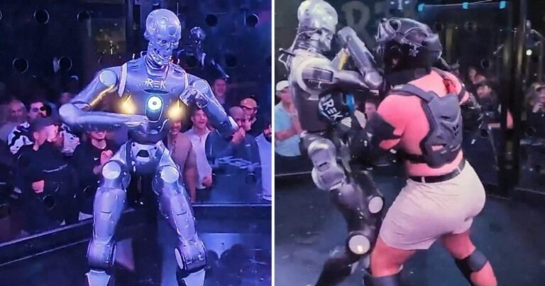 Organizaron el primer combate entre un humano y un robot Terminator