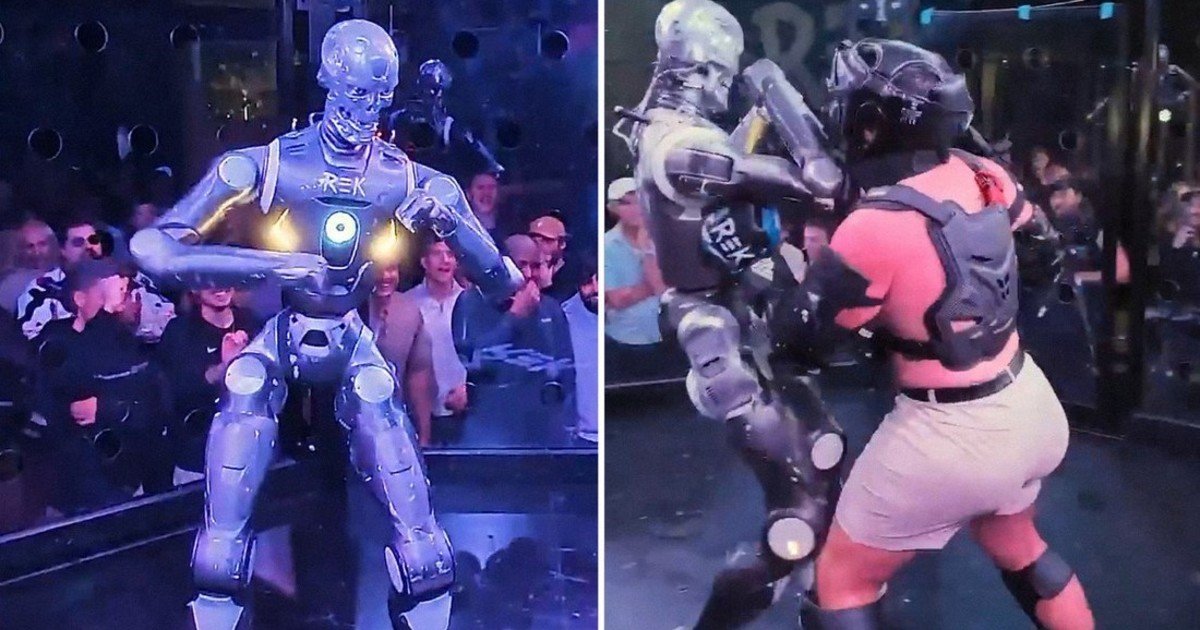 Organizaron el primer combate entre un humano y un robot Terminator