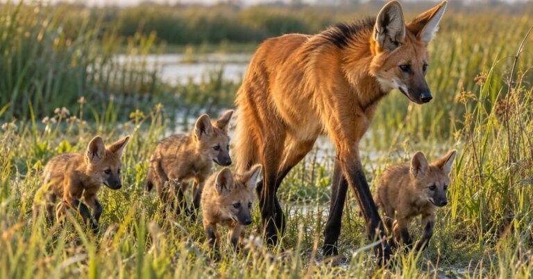 Nacieron cuatro aguará guazú en Córdoba y las cámaras registraron una escena inédita con sus crías