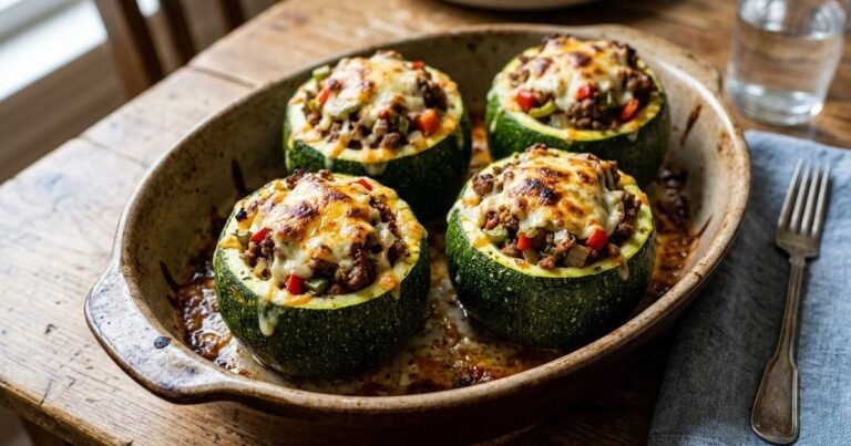 Zapallitos rellenos de carne picada fáciles y sin harina