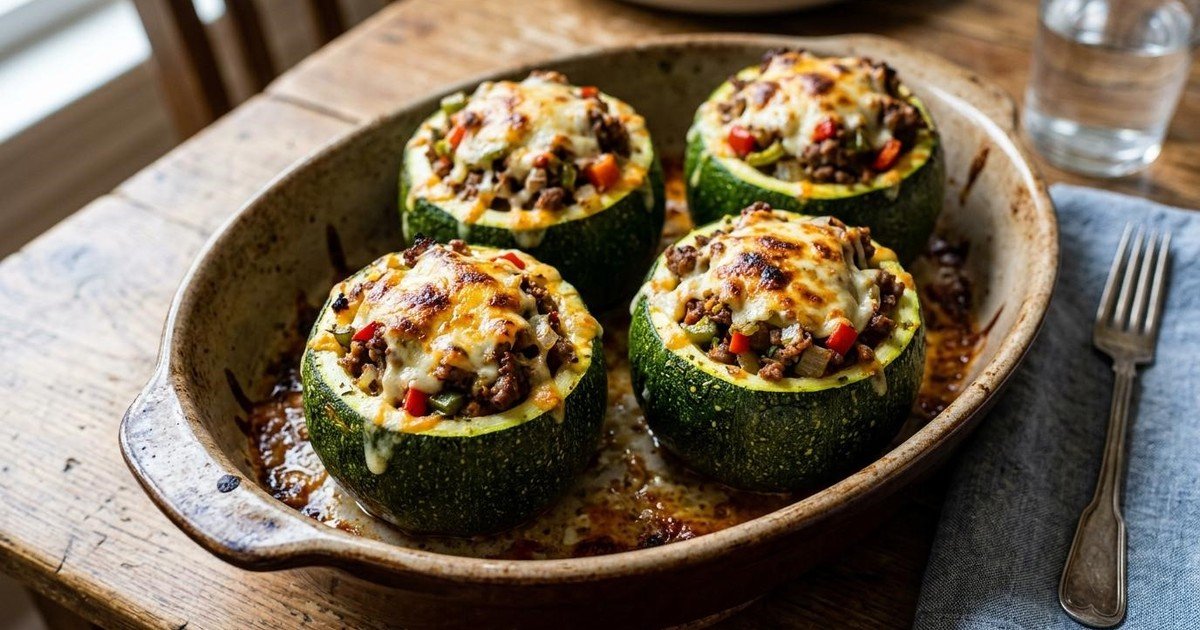 Zapallitos rellenos de carne picada fáciles y sin harina