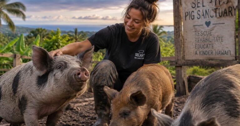 Los cerdos salvajes de Hawái dañan los ecosistemas de todas las islas, y un santuario en la Isla Grande ahora recluta pasantes que viven allí para rescatarlos y cuidarlos a cambio de alojamiento
