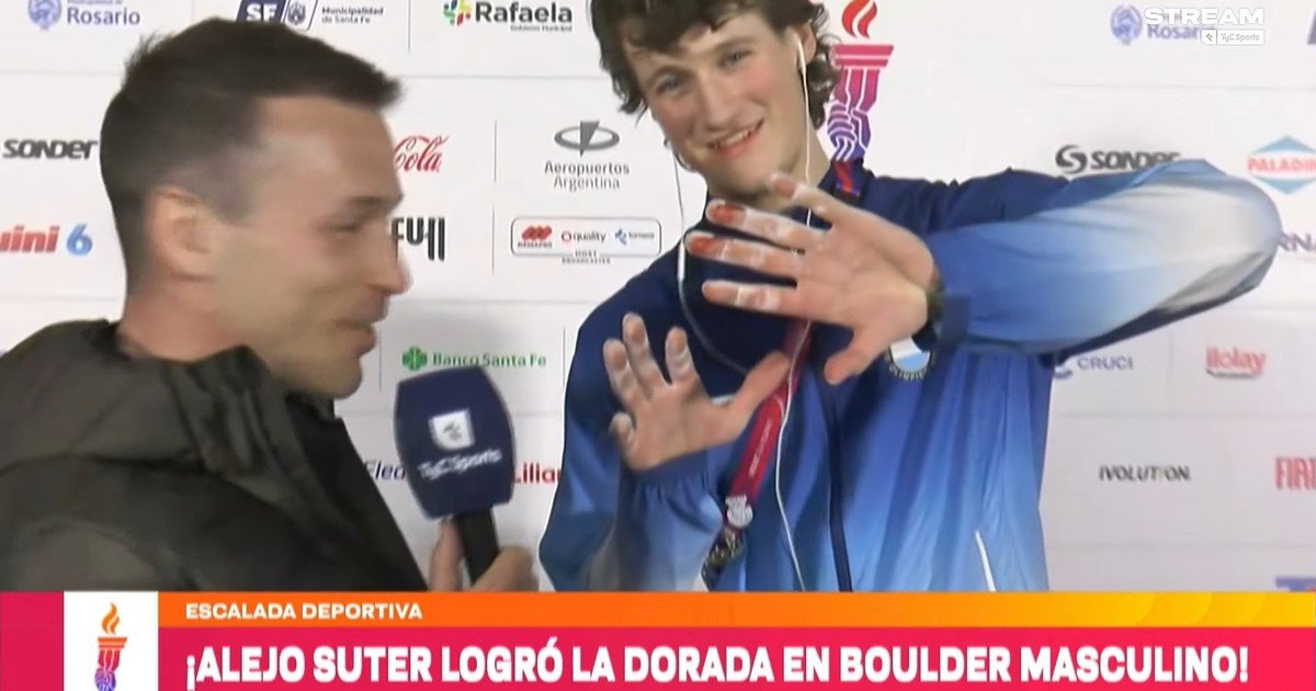 Terminó con los dedos ensangrentados y le dio la medalla dorada a la Argentina en escalada en los Juegos Suramericanos: "Di todo"