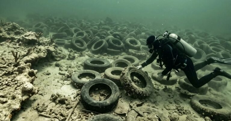 En 1994, investigadores de California y Arizona convirtieron neumáticos desechados en arrecifes submarinos y encontraron 20 veces más peces en los canales de hormigón