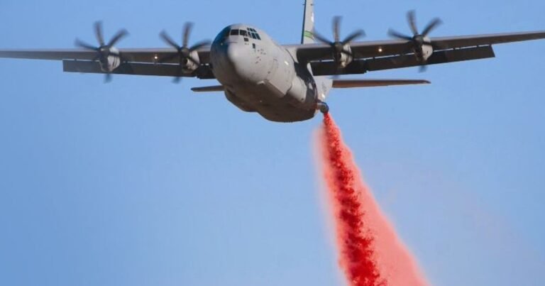 Estados Unidos despliega los potentes aviones militares C-130, capaces de lanzar más de 11.000 litros, para salvar a la vida silvestre en los bosques