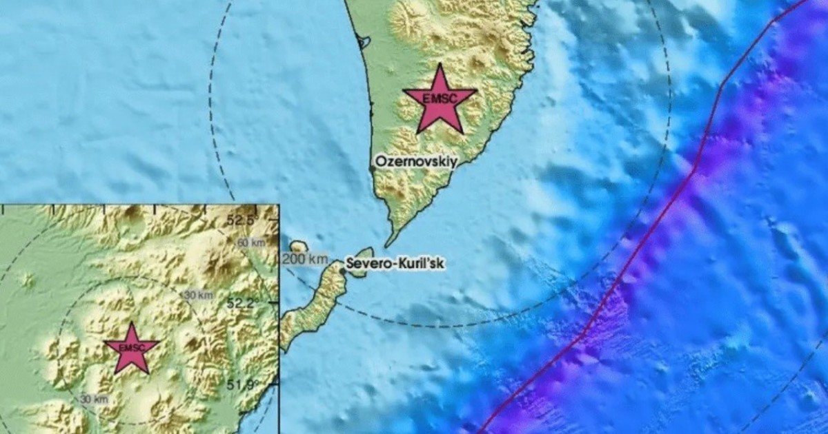 Alerta: un terremoto de magnitud 6,9 sacudió el sur de Kamchatka, en Rusia